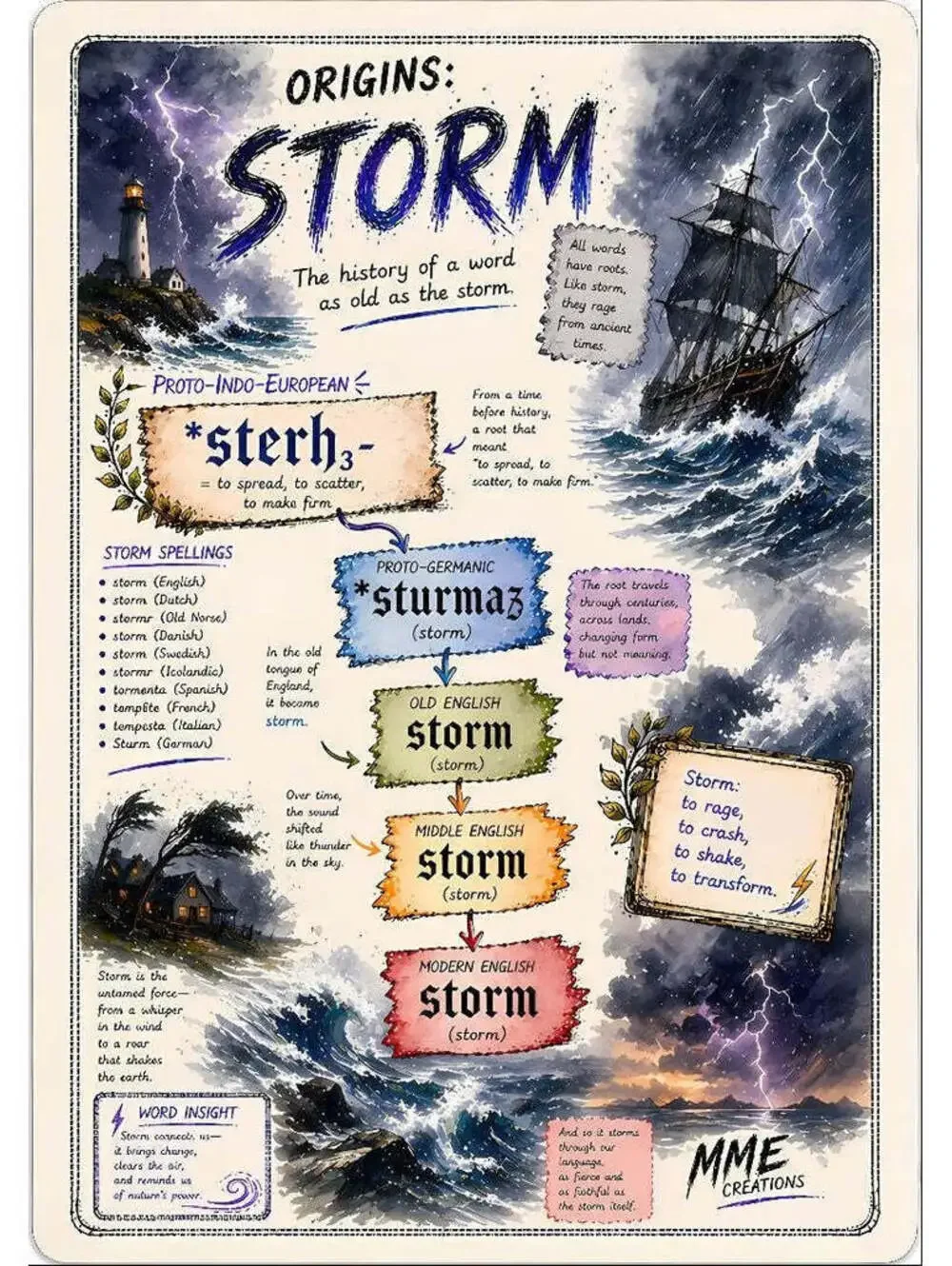 4636 Storm Word Definitions 8x10 Glossy Print
